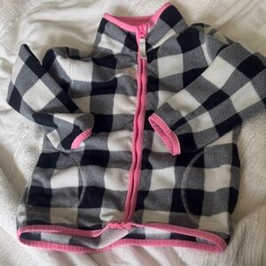 4T Carter’s Plaid Fleece Jacket with Pink Trim